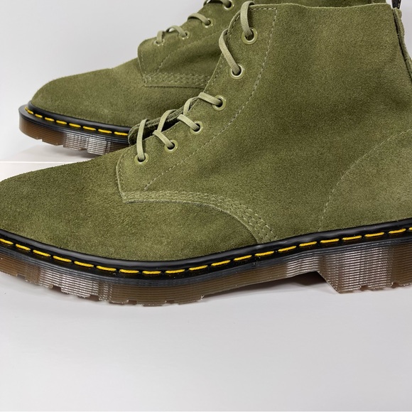 DOC 101 MADE IN ENGLAND SUEDE ANKLE BOOTS MENS SIZE 11 GREEN DESERT OASIS 6 EYE - Picture 7 of 12